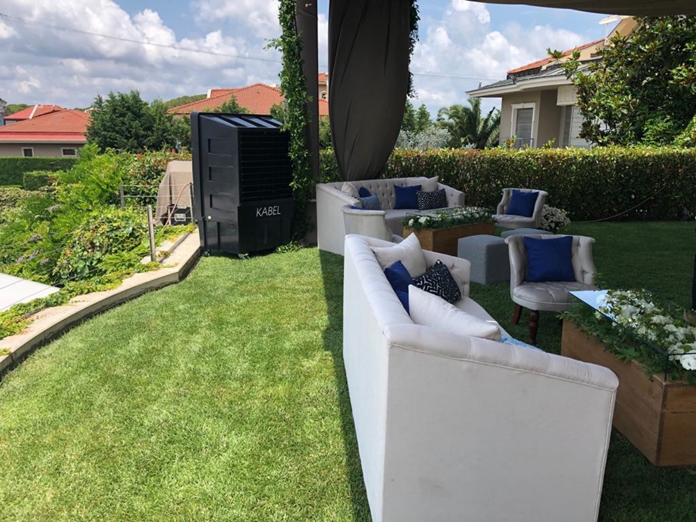 Kiralık palmiye soba ve dış mekan ısıtıcı uygulaması